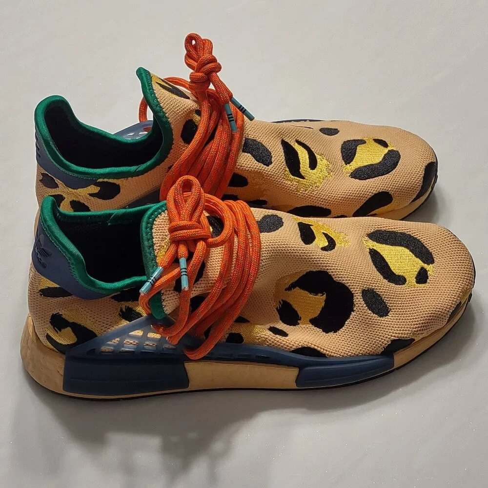 NWT Adidas NMD Hu Pharrell Animal Print Leopard Pulse Amber